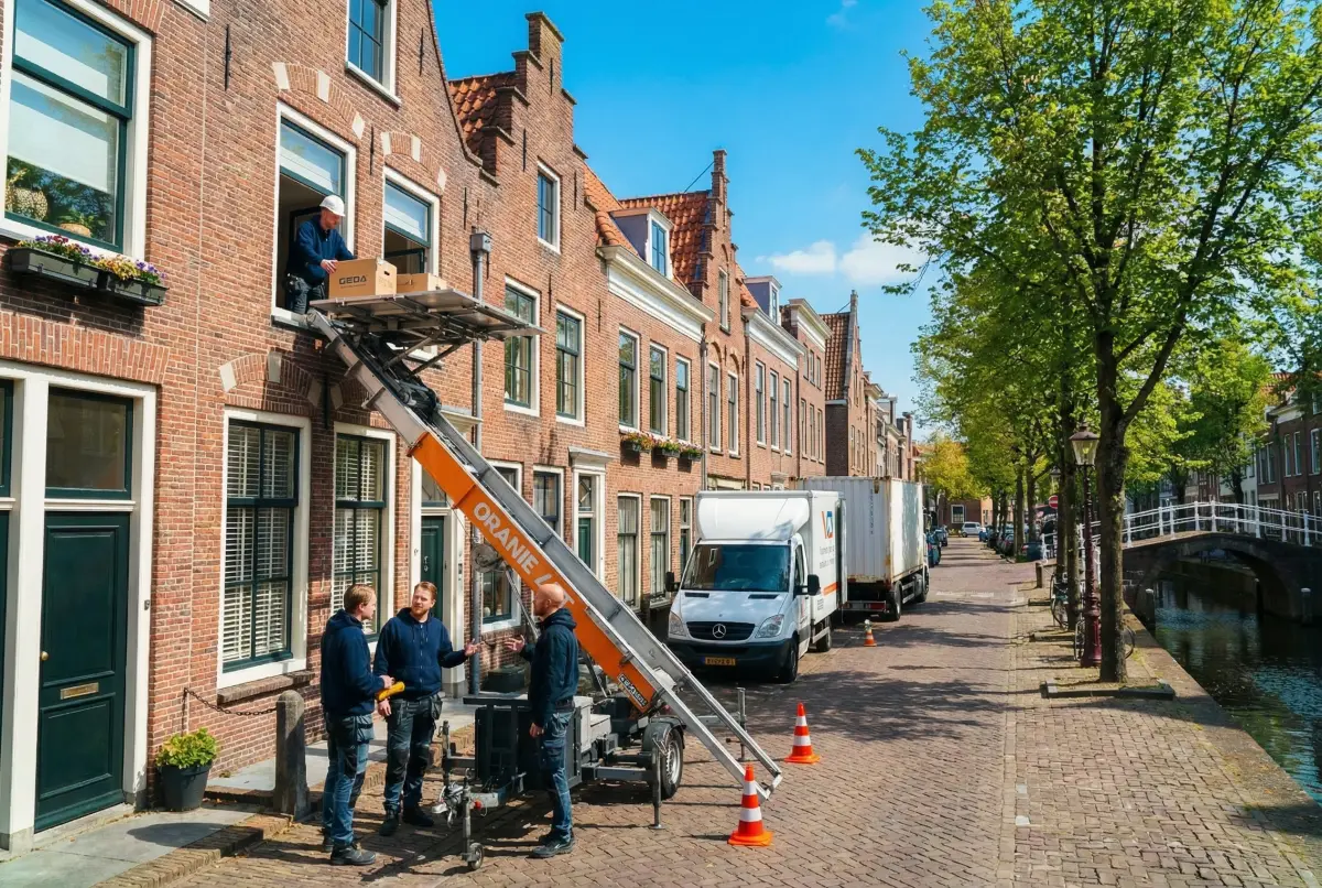 Aanhangerlift bij woning in Vlaardingen